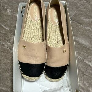 Michael Kors Two-Tone Beige and Black Espadrille Flats